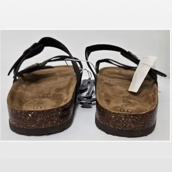 NewโFalls Creek Shoes Womens Sandals Dark Brown Straps Buckles Slip On Size 11 - Picture 9 of 15